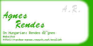 agnes rendes business card